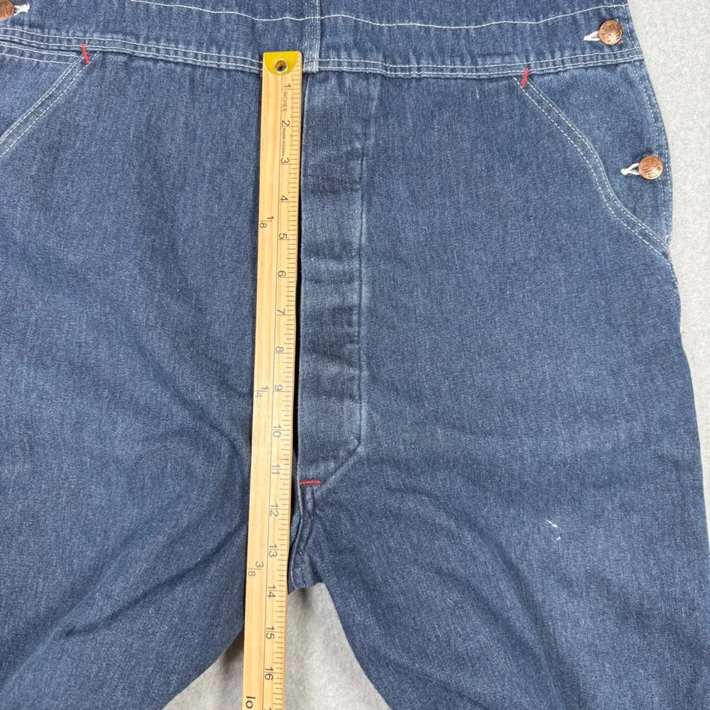 Vintage 70s Big Mac JCPenney Square Bak Denim Overalls Mens Bibs Farm 35x31
